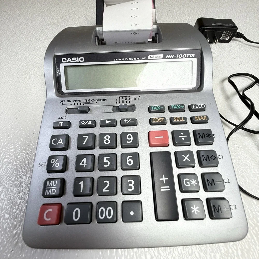 CASIO Digital Printing Calculator HR-100TM 12 Digits